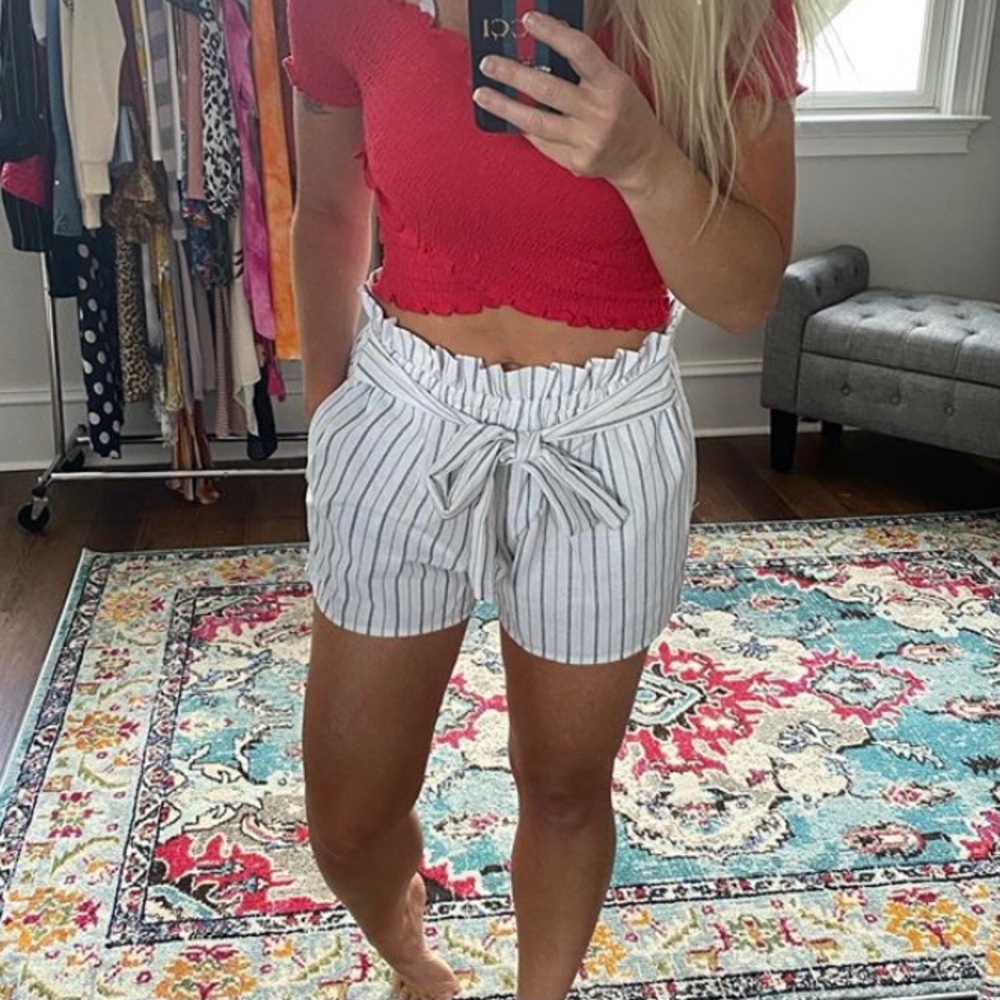 Paperbag shorts - white